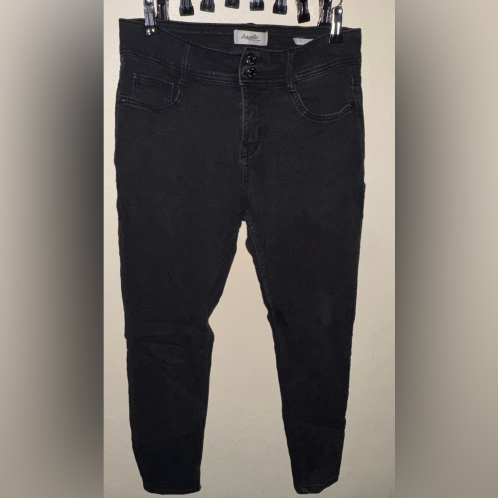 Angels Women's Dark Black Skinny Jeans